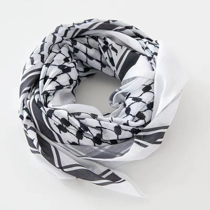 652F Shemagh Desert Keffiyeh sciarpa borsa araba sciarpa con nappe stampata adatta per sciarpa stampata in poliestere per uomo e donna