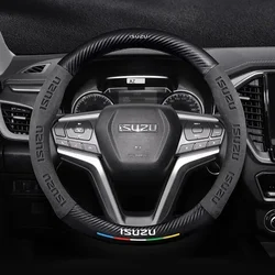 Suitable For Isuzu D-MAX V-CROSS mu-X TAGA Suede Carbon Fiber Anti-slip Breathable Car Steering Wheel Cover Accessories