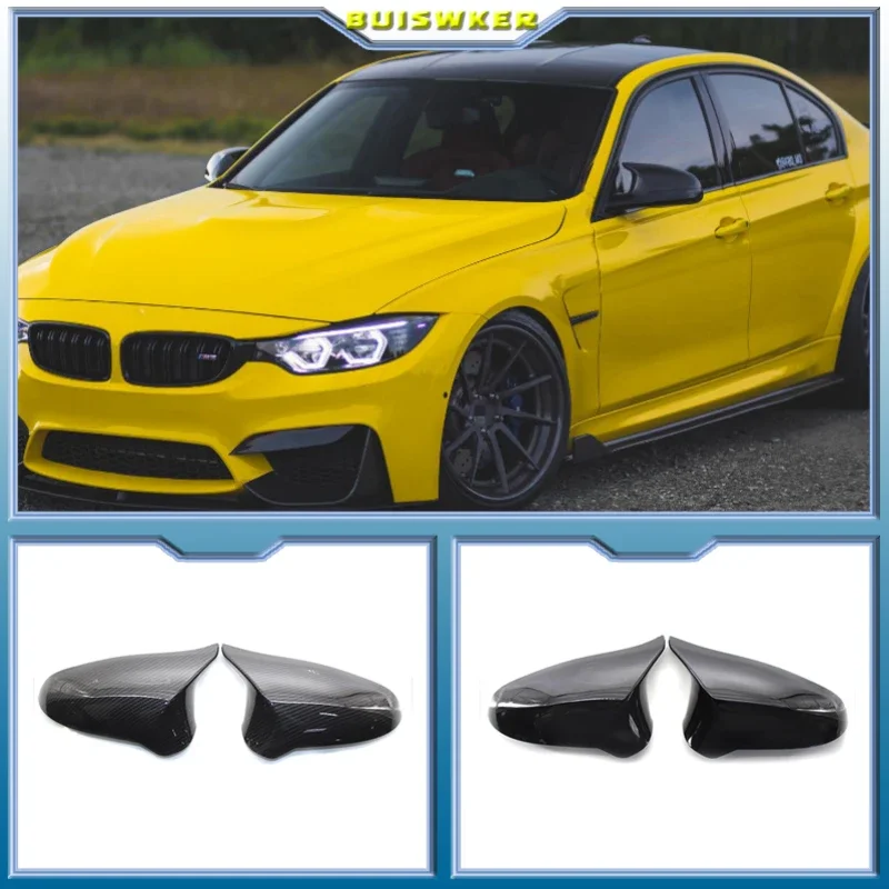 A Pair Carbon Fiber Car Rear View Side Mirror Cover Caps Shell For BMW F80 F82 M4 For LHD 2015 2016 2017 2018