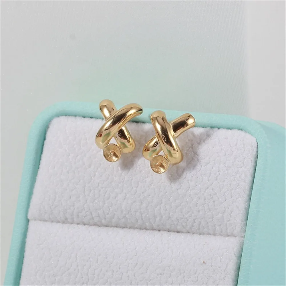 S925 Sterling Silver Pearl Earring Settings DIY Jewelry Making Supplies Blank Earring Posts for Handcrafted Accessories No Pearl