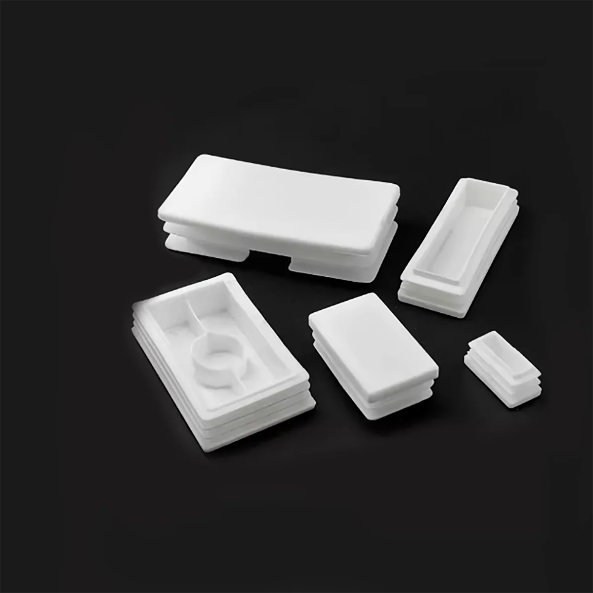 White Plastic Blanking End Cap Pipe Inserts Plug Bung Steel Leg Stopfen Decorative Dust Cover ﻿Square/Rectangle All Size