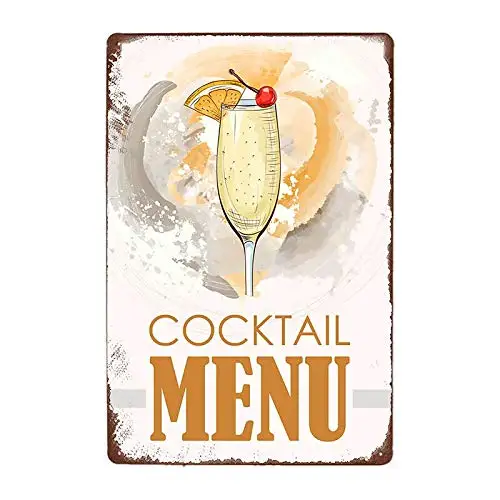 Various Cocktail Menu Retro Metal Tin Signs 8x12 Inch Kitchen Restaurant Poster Pub Bar Club Wall Decor Vintage Tin Sign qqwe-15