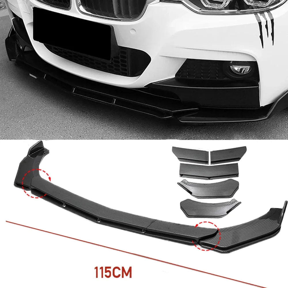 Adjustable 5PCS 4PCS High Quality ABS Front Bumper Separator Body Kit Duck Lip Splitter Universal for BMW Benz Honda Volkswagen