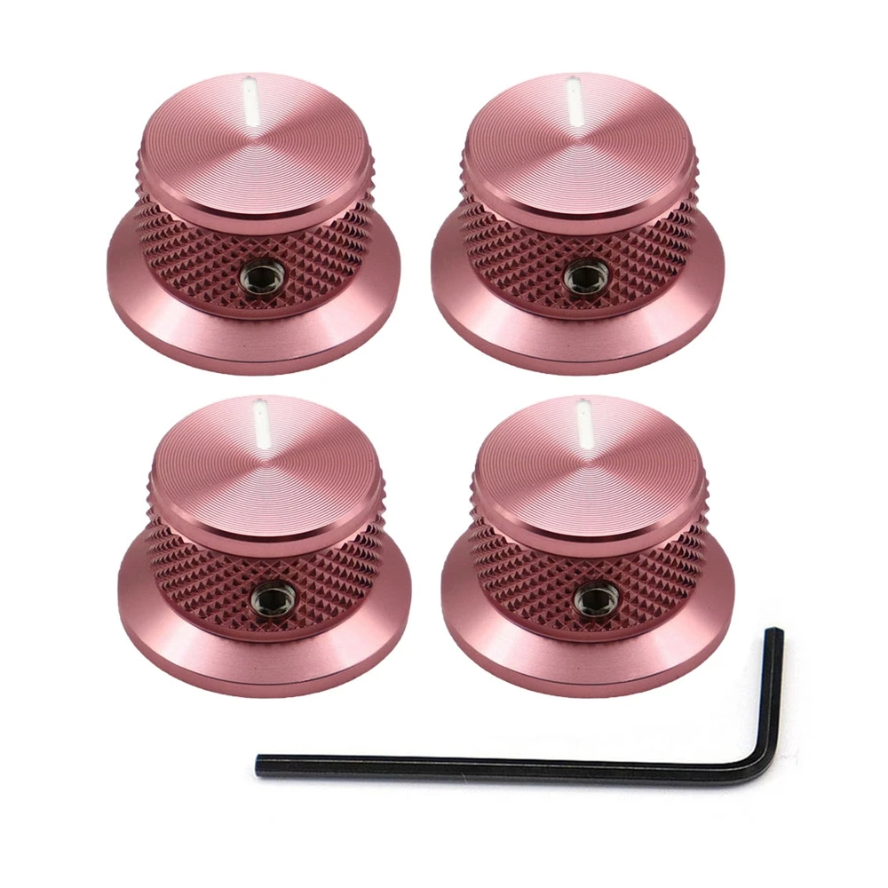 3 Stück/4 Stück Gitarrenknöpfe, Aluminium-Potentiometerknöpfe, Top-Hut-Knöpfe, Steuerknopf für Gitarre/Bass/AMPS/Vorverstärker mit Anzeige