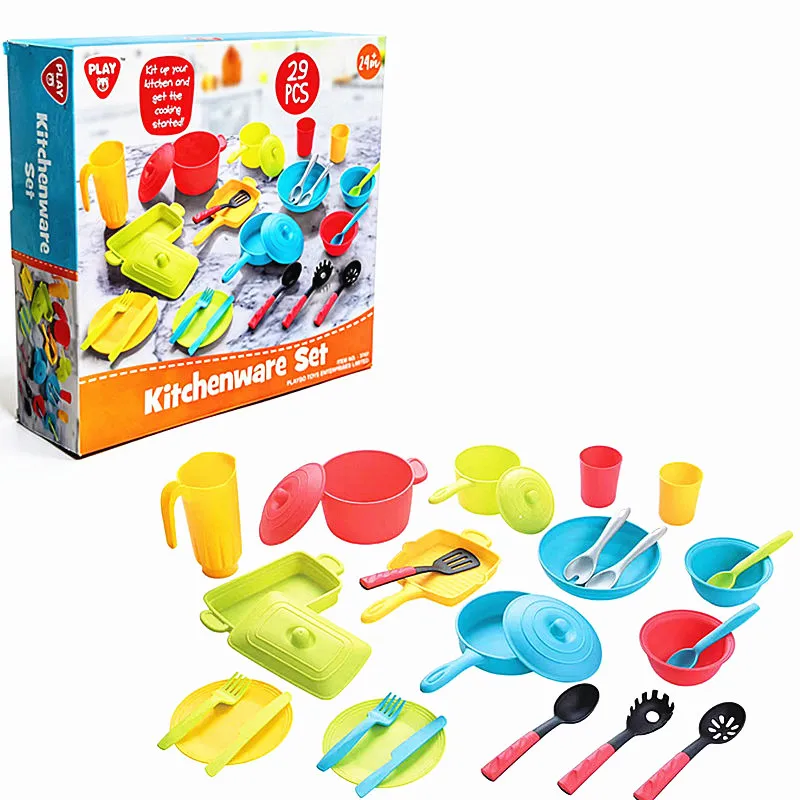 playgo-子供用ごっこ遊びキッチンおもちゃセット、リアルな調理器具付き、赤ちゃんの教育発達と幼児期に最適