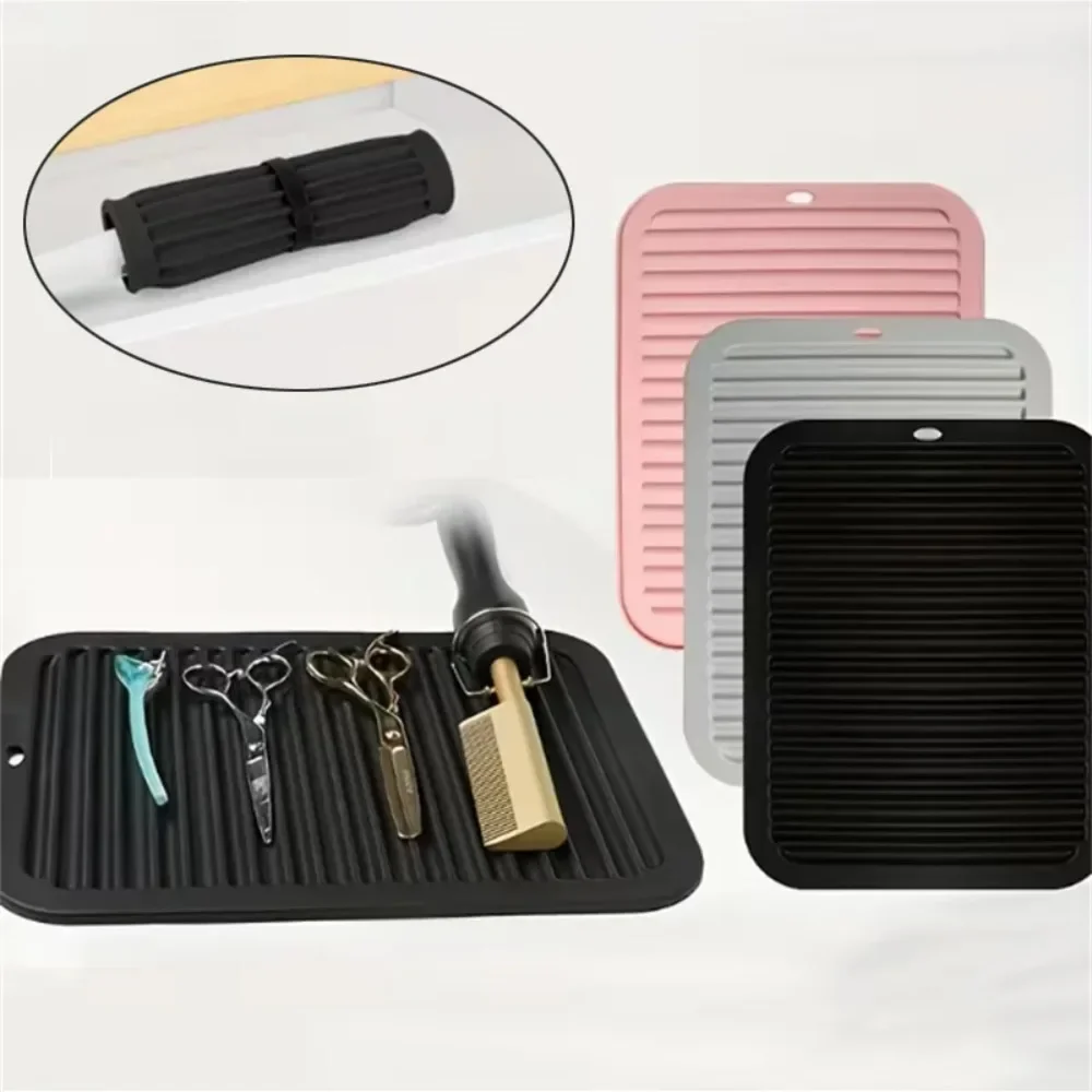 Portable Silicone Heat Insulation Pad Curling Iron Cover Sleeve Heat Resistant Mat for Hair Straightener Curling Wand Salon Use