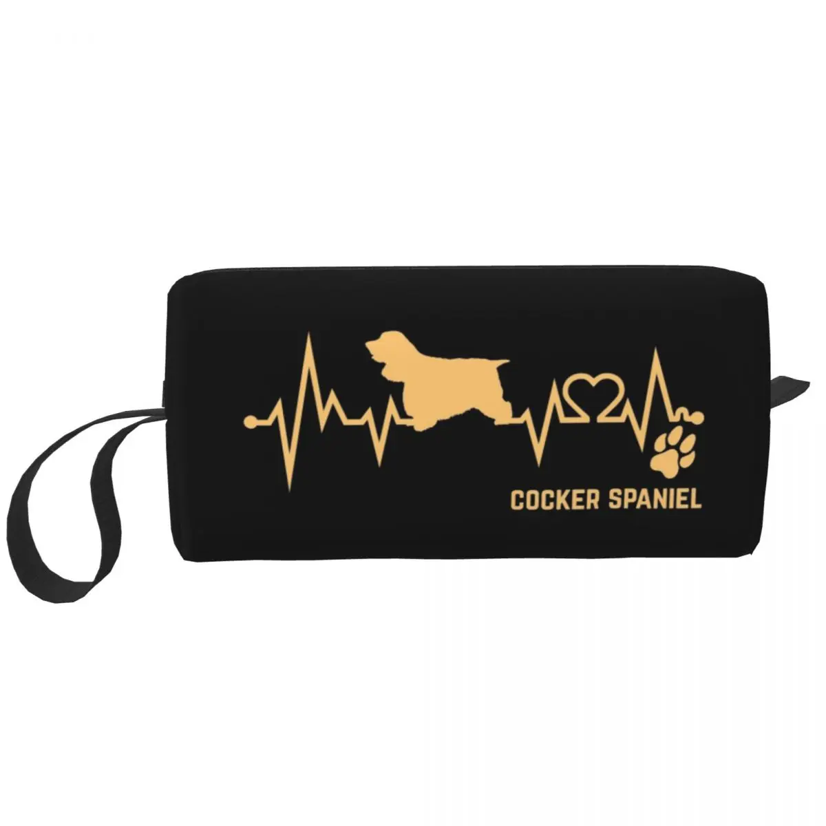 Federmäppchen mit Cocker Spaniel-Herzschlag-EKG-Puls-Motiv für Hundeliebhaber, Federmäppchen für Stifte, Federtasche, Schreibwaren-Organizer, Tasche