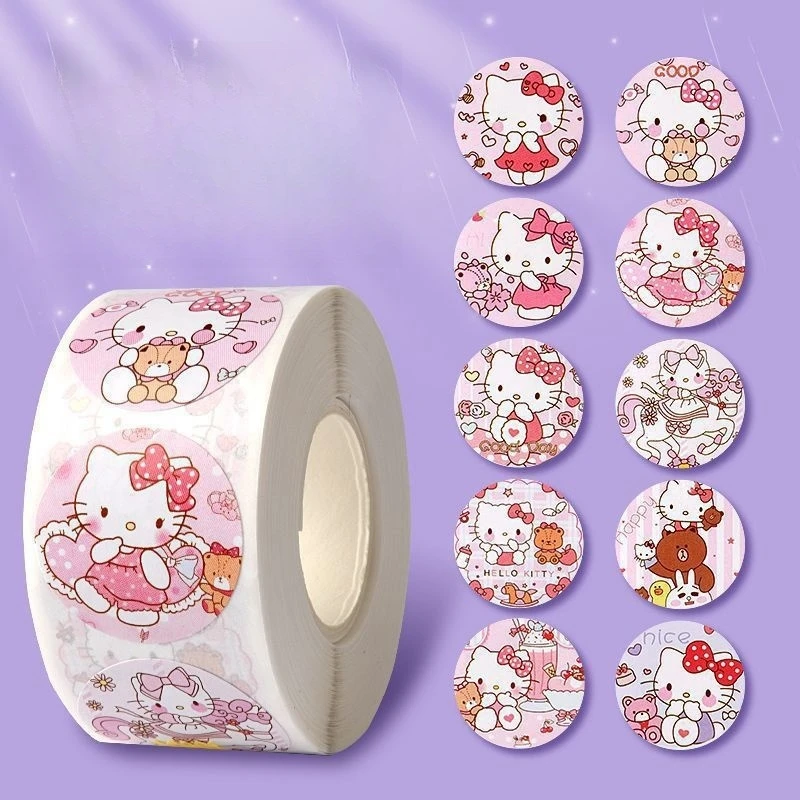 Aufkleber, Dekoration, 500 Stück/Rolle, niedliche Cartoon-Aufkleber, wasserfeste Aufkleber für DIY-Scrapbooking, Umschlagversiegelung – Detail 5