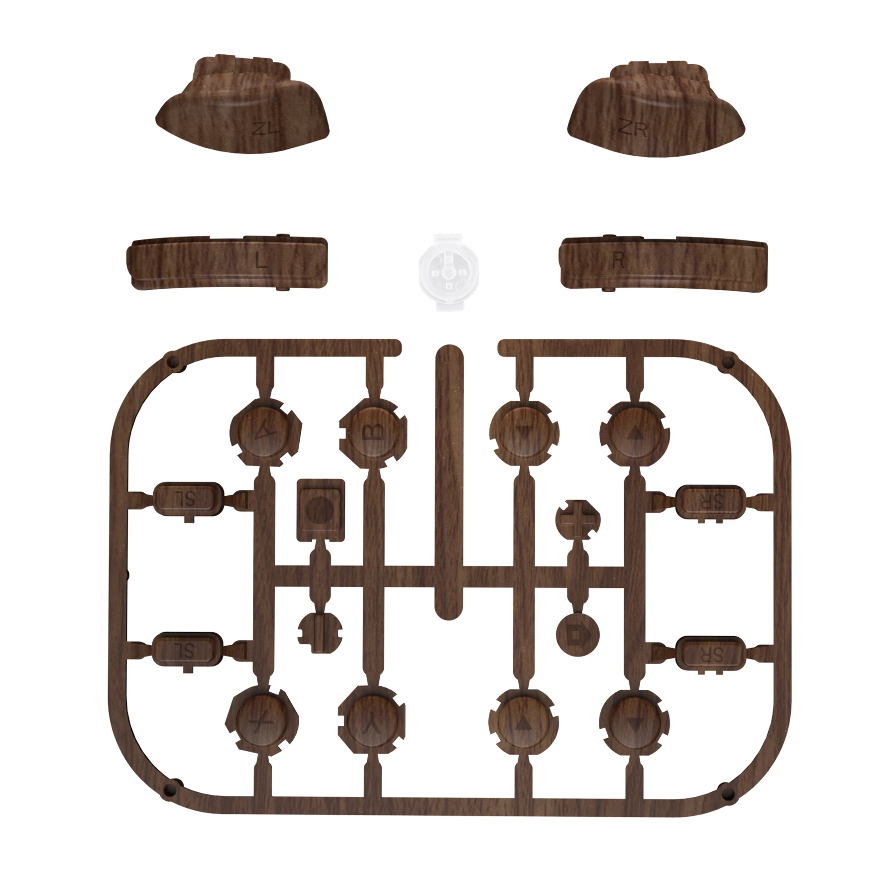 EXtremeRate-Ensemble complet de boutons de remplacement avec outils, sac à dos ABXY SL L R ZR ZL pour Nintendo Switch et Switch OLED Joycon - Wood Mars