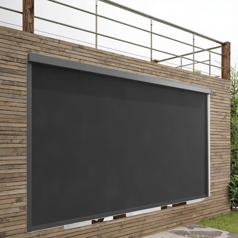 UV Protection Motorized Outdoor Windproof Roller Shades Breathable Smart Window Blinds