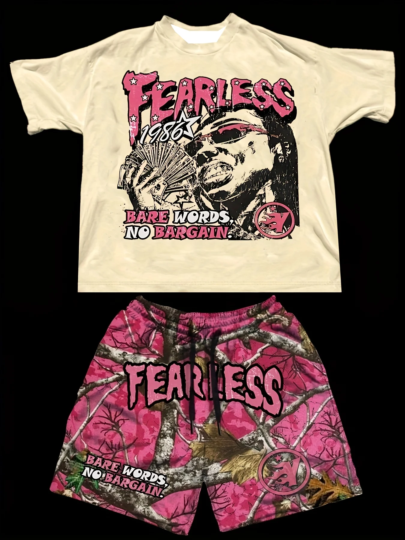 

2026 New 3D Print Men T-shirt+Shorts Oversized Casual Set for Adults Y2K Music Festival Outfit Suitable for Daily Wear