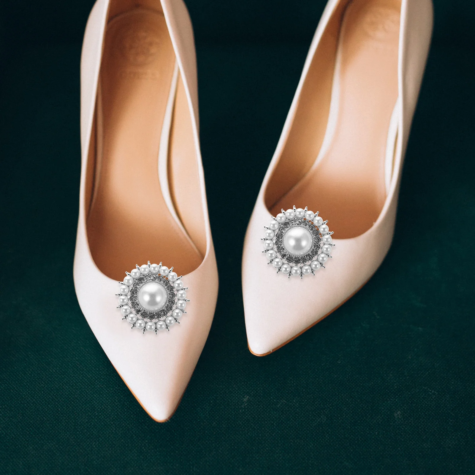 

2pcs Wedding Clips For Women Detachable Rhinestone Pearl Charm High Heel Accessories Decorative Shoe Buckle Bridal Party Office
