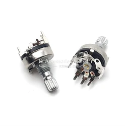 5PCS RV17 With Switch Potentiometer B1K B2K B5K B10K B20K B50K Handle Length 15MM Diameter 17MM 5Pin 2K 5K 10K 20K 50K Bend Foot