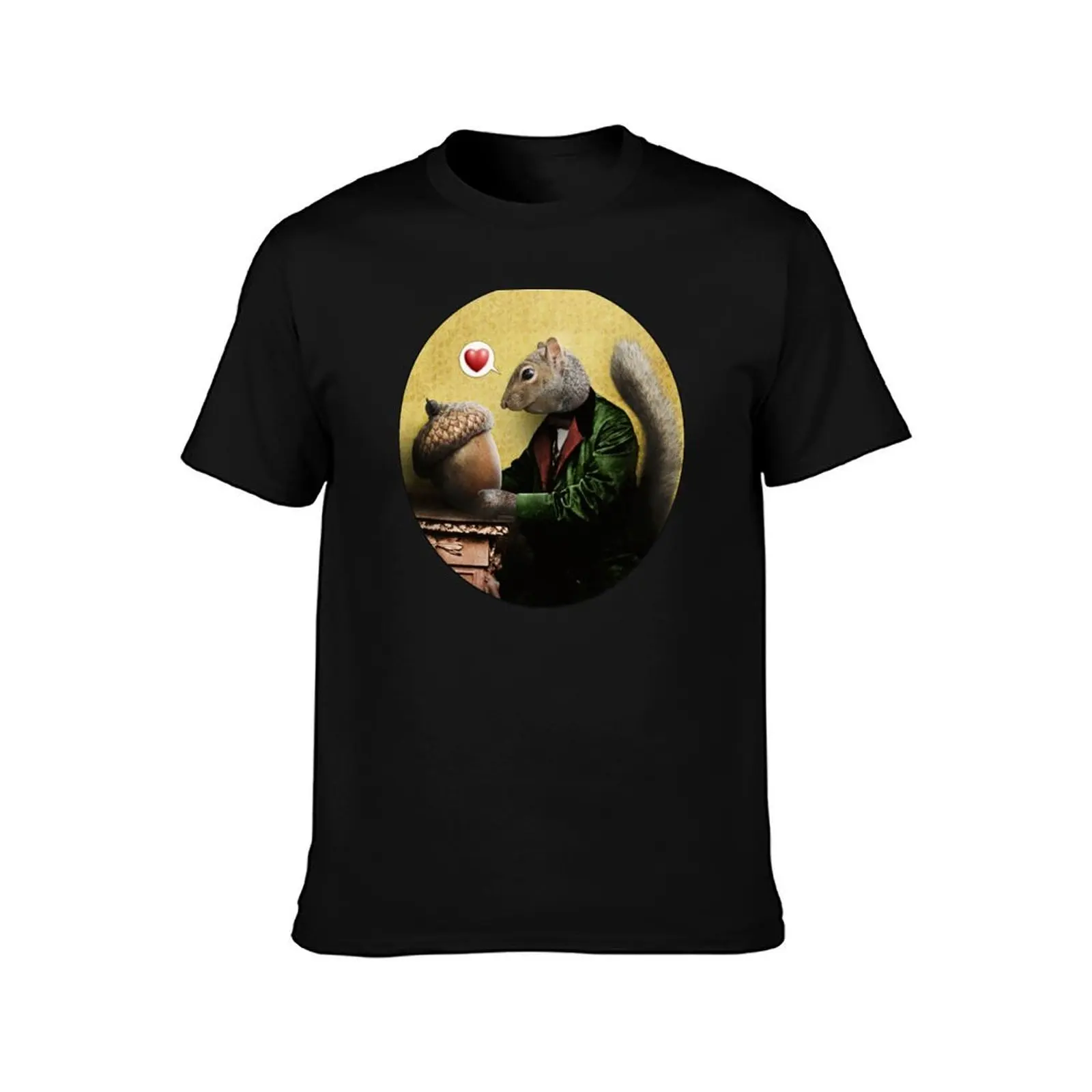 Mr. Squirrel Loves His Acorn T-Shirt Casual Lightweight Short Sleeve Top T-Shirt