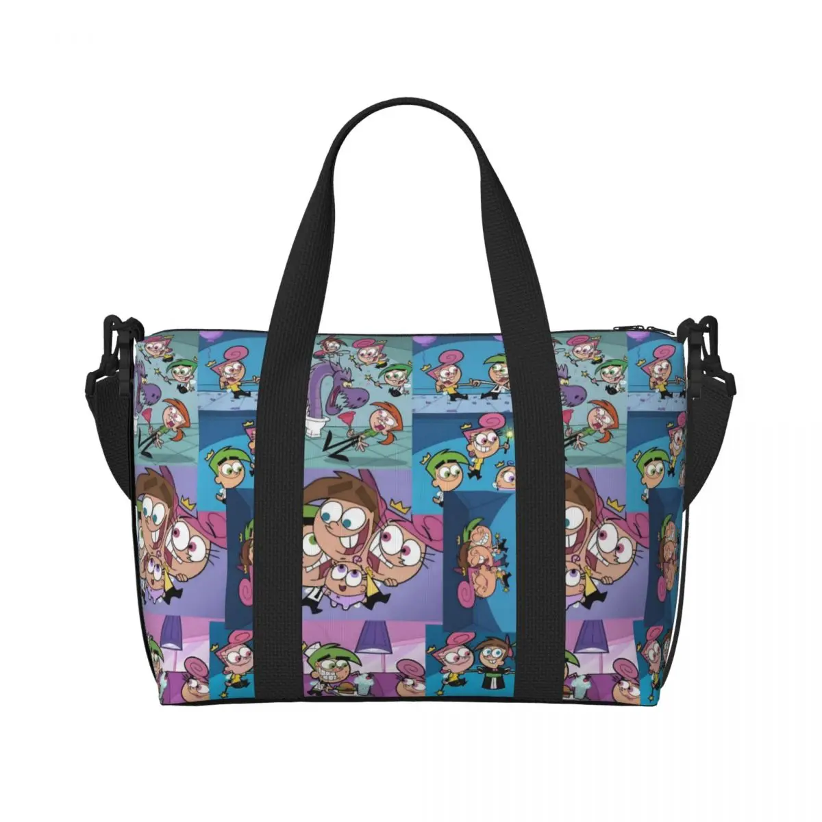 

Большая большая сумка-тоут The Fairly Oddparents для женщин, аниме, сумка для покупок, пляжная дорожная сумка для спортзала