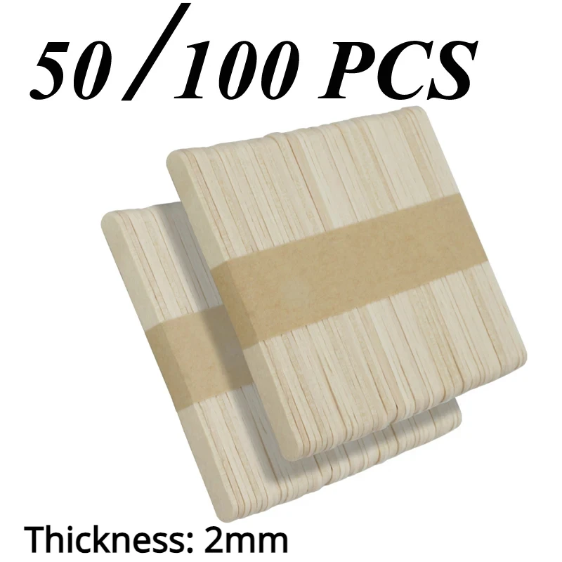 50/100 stücke Eis Popsicle Sticks Natürliche Holz Sticks Eis Löffel Hand Handwerk Kunst Eis Am Stiel Kuchen Werkzeuge