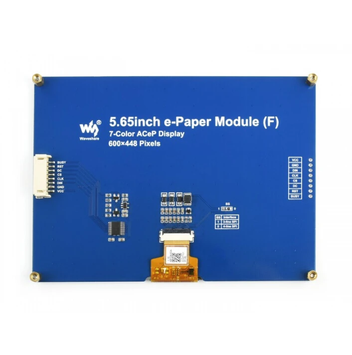 عرض ساخن لعام 2025 2025 Waveshare 5,65 Polegadas ACeP 7 cores E-Paper Modulo exibicionado tinta eletrونية 600*448 بكسل