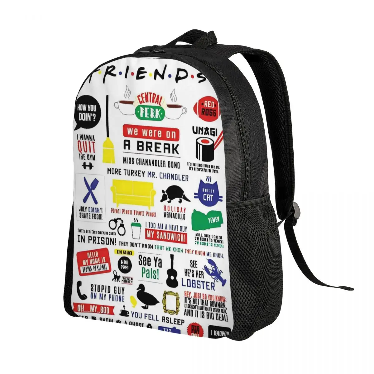 フレンズテレビ番組クラシックバックパック耐久性のある高校通勤デイパック男性女性ラップトップコンピュータショルダーバッグ