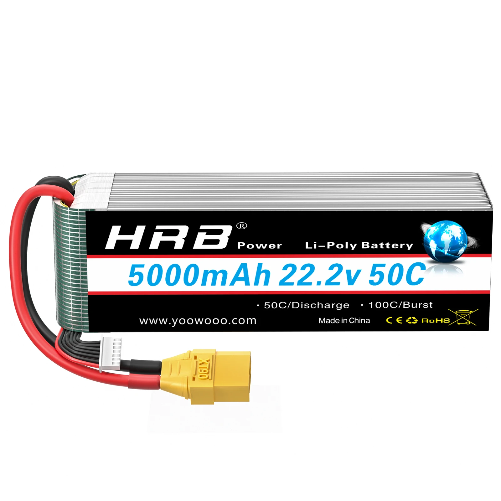 1/2PCS HRB 22.2V 5000mah Lipo Batterij 6S Lipo Drone Batterij 50C XT90 EC5 Connector voor RC Quadcopter Helikopter RC Auto Monster