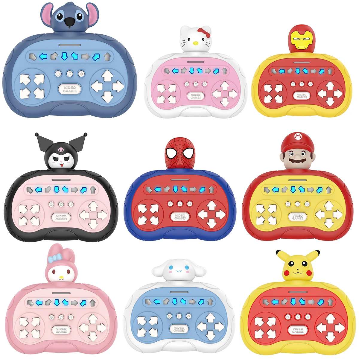 

Пикачу-головоломка-головоломка Quick Push Game Pop Up Fidget Bubble Электронная игра Pop it Pro Light Антистрессовые игрушки для взрослых и детей Подарок