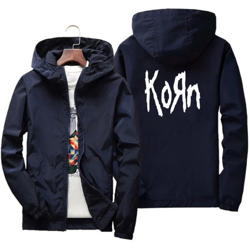 2024 Men\'s Korn rock band jacket metal music fashion outdoor clothes funny windproof hoodie plus size S-7XL