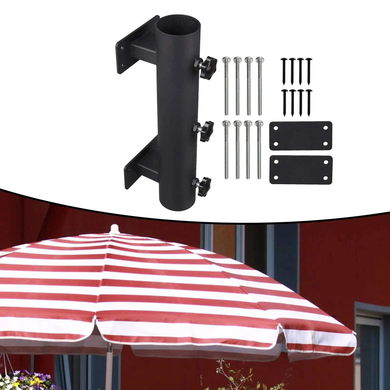 Patio Umbrella Holder Heavy Duty Fixing Clip Sturdy Metal for Deck Railing