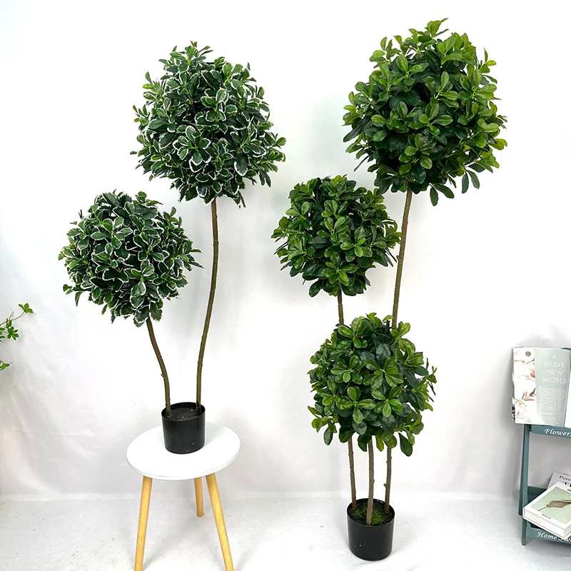 120-160cm Tropical Tree Large Artificial Ficus Plants Plastic Fake Leafs Green Palm Tree For Home Garden Room Shop Party Decor