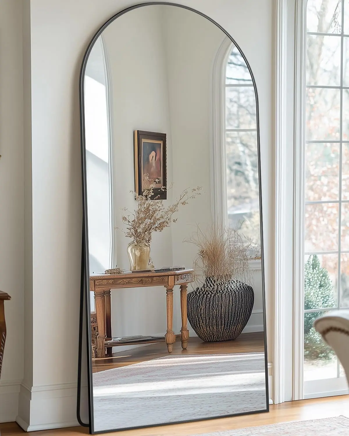 [Vendita calda! ]Specchio a figura intera, specchio da pavimento ad arco da 71"x28", specchio a figura intera con supporto, specchi a parete per soggiorno