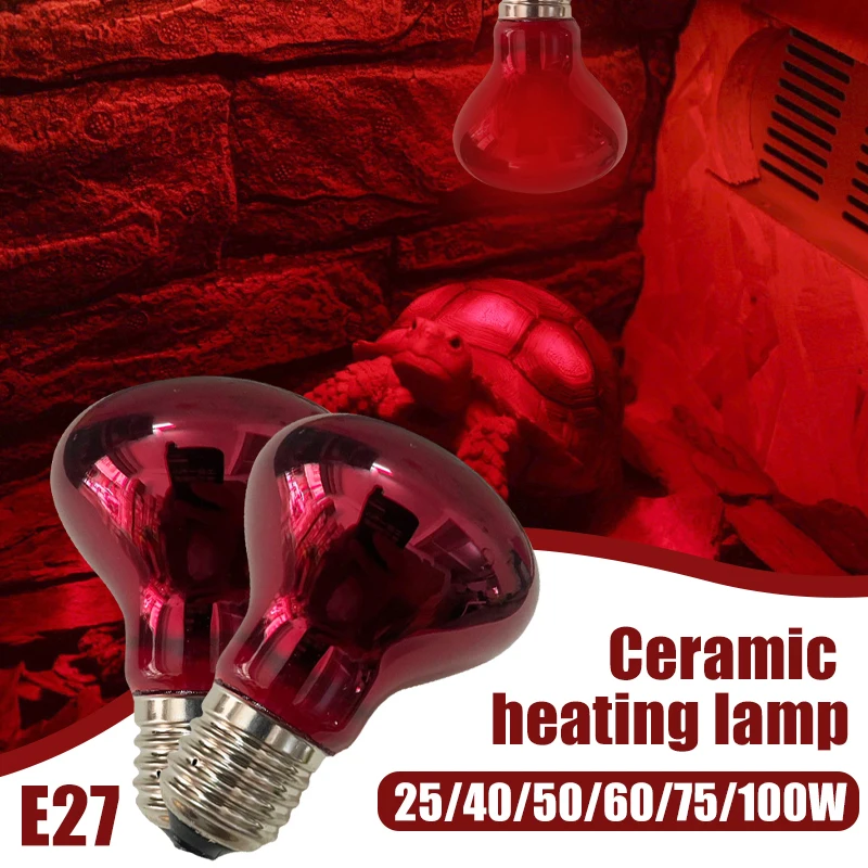 High Intensity Efficient Red Amphibian and Snake Heating Lamp - Ideal Choice for Day and Night - Comes with Reptile UV Light and