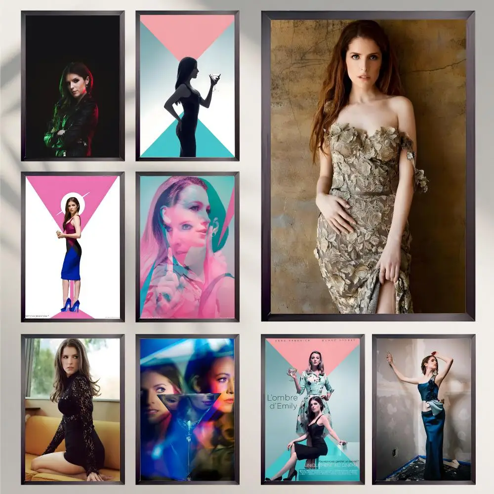 actress Ana Kendrick Poster Poster HD Self-Adhesive Art Print Waterproof Wall Decor for Bedroom Living Room Decor Gift