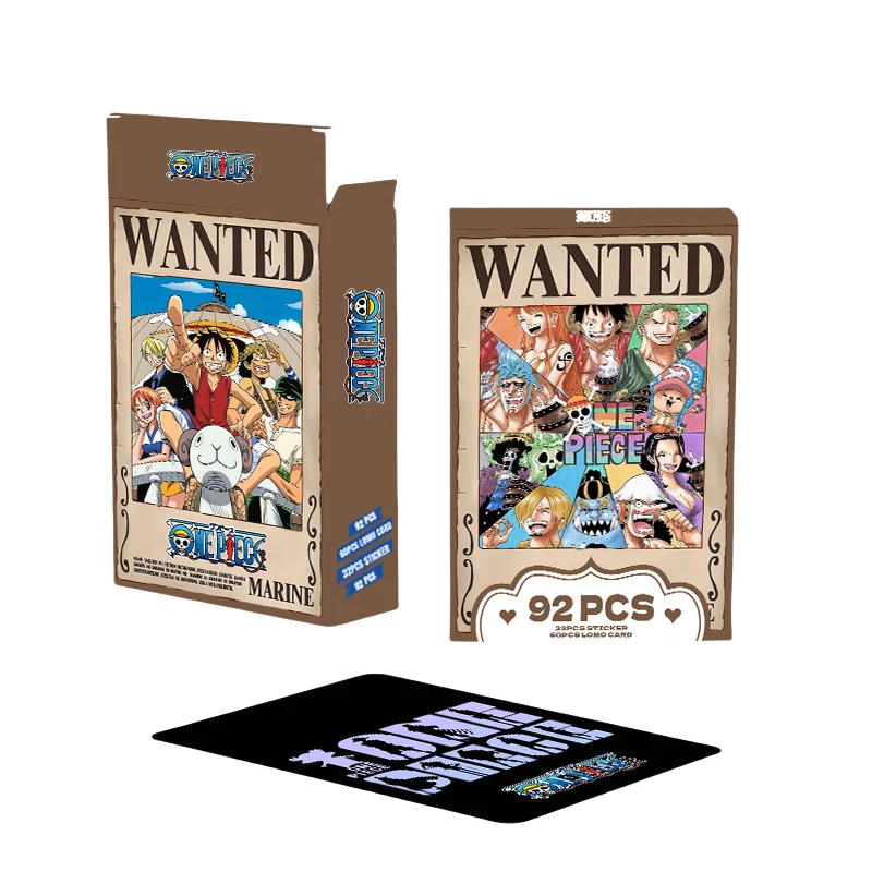 NEW 92 PCS One Piece Anime Peripheral Greeting Card Bookmark entertainment poker table game interactive collection card Toy