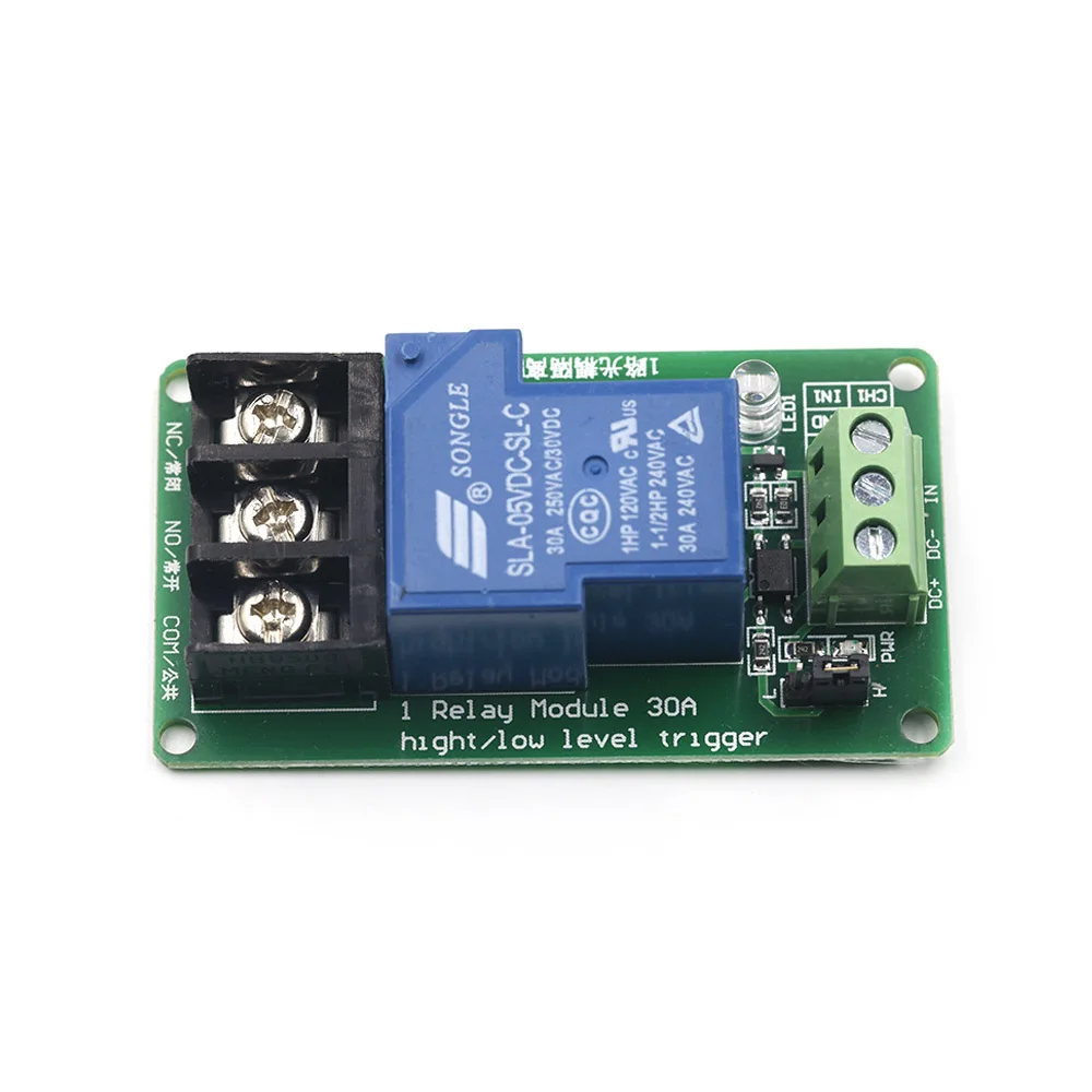 5V 12V 24V 1 Channel Relay Module 30A with Optocoupler Isolation Supports High and Low Trigger Relay Switch 5mA Static Current