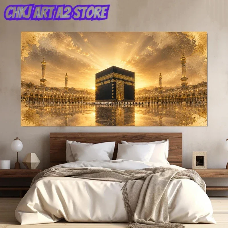 Mecca Mosque Islamic Religious Spiritual Architecture Poster and Prints Canvas Painting Wall Art Pictures Home Decor Cuadros