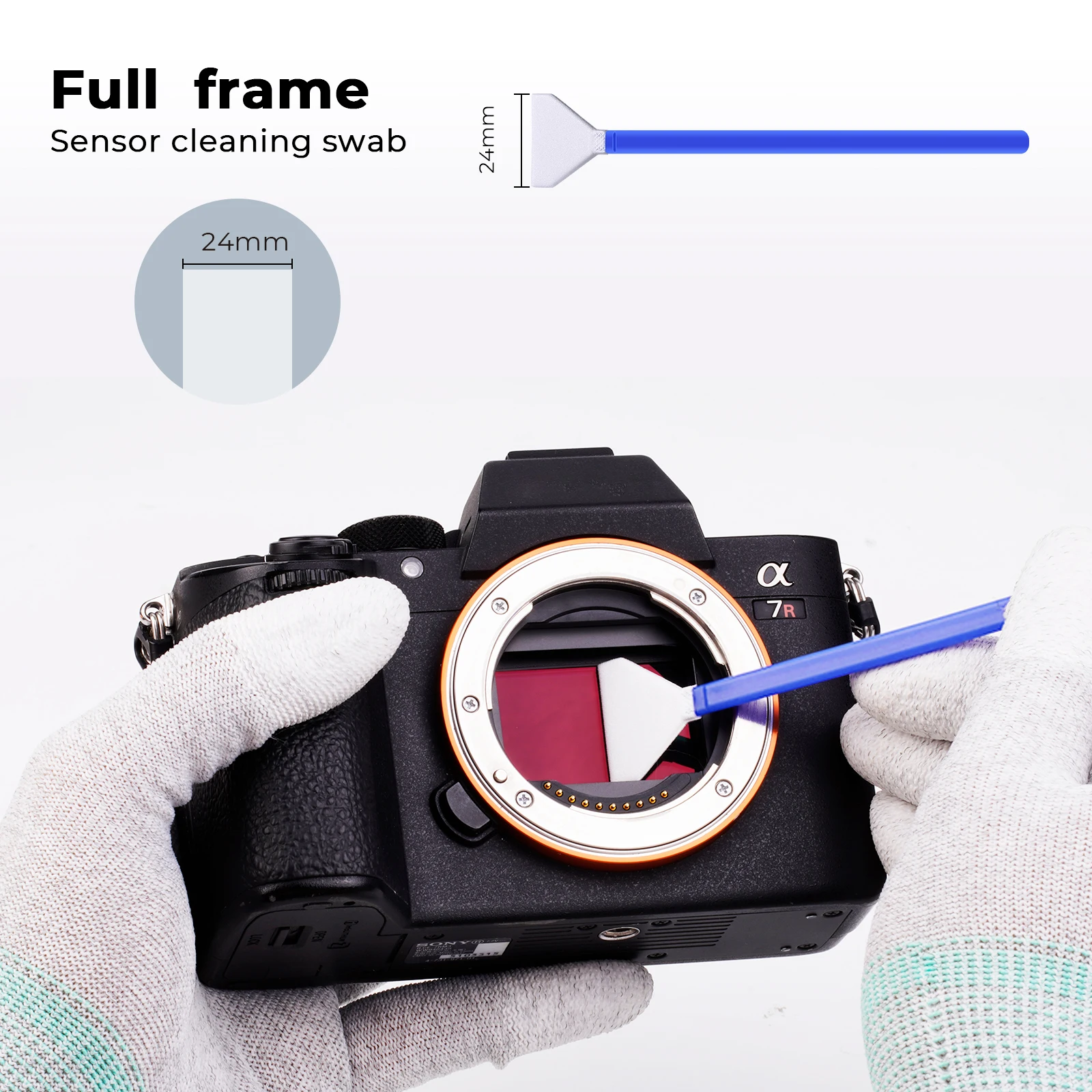 K&F Concept COMS Cleaning 24mm Full Frame Sensor Cleaning Swabs 10Pcs Packed Individually Vacuum for DSLR Digital Camera