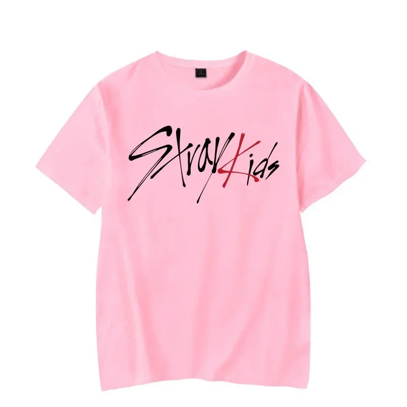 KPOP Kids T-shirt Stray Kids Letter Print Short Sleeve Men Women Fans Fashion Casual Outdoor Shirts Tops