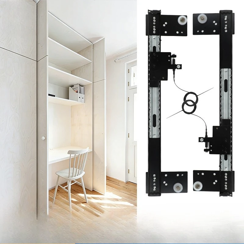 

Swirling butterfly door sliding guide rail hardware accessories hidden wardrobe door track folding cabinet door telescopic