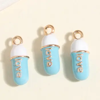 5個金色琺瑯藥丸吊墜,適合項鍊、耳環等DIY手工飾品製作配件 8 最佳銷售 藥丸護符 - №5