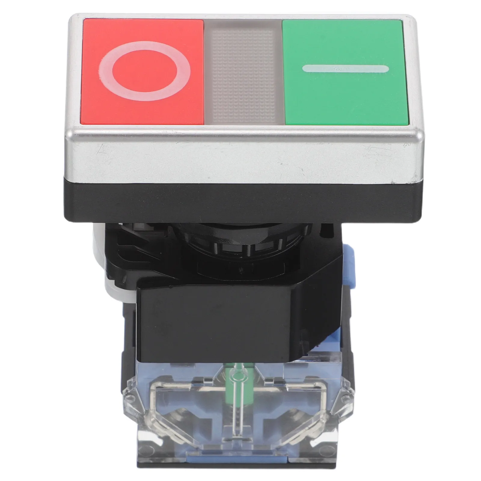 Dual Position Push Button Switch Rectangular Flat Head Normally Closed Normally Open Mechanical on Off Industrial Control Wall
