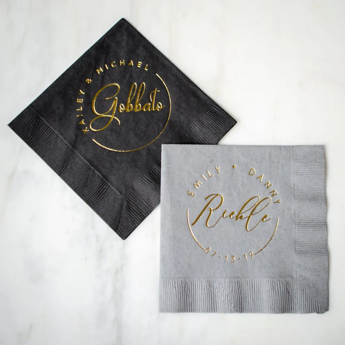 Simple Wedding Cocktail Napkins, Monogrammed Napkins, Personalized Napkins, 3 Ply Appetizer Napkins, Cocktail Hour, Engagement P