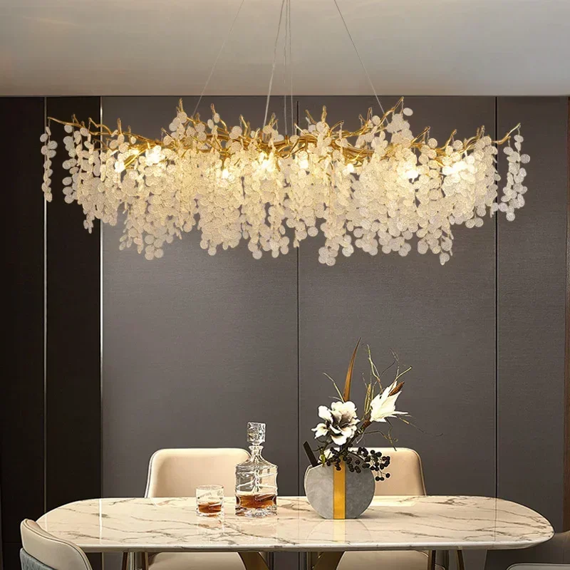 French luxury restaurant chandelier glass home decoration tree branch chandelier living room dining table bedroom lighting G9