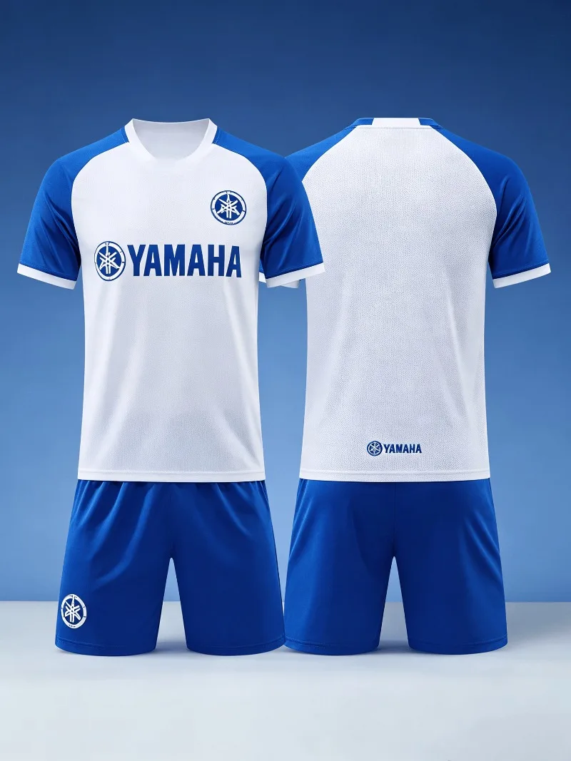 

Summer Yamaha White and Blue Color Scheme Scheme Short Sleeved Shorts Set for Men Women Personalized Motorcycle Riding Clothes
