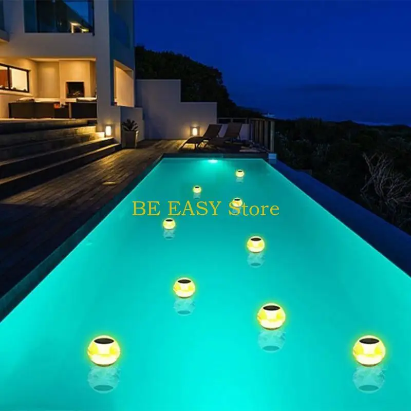 E28F أضواء حمام السباحة العائمة الشمسية حمام سباحة في الهواء الطلق أضواء LED مقاومة للماء للفناء #5