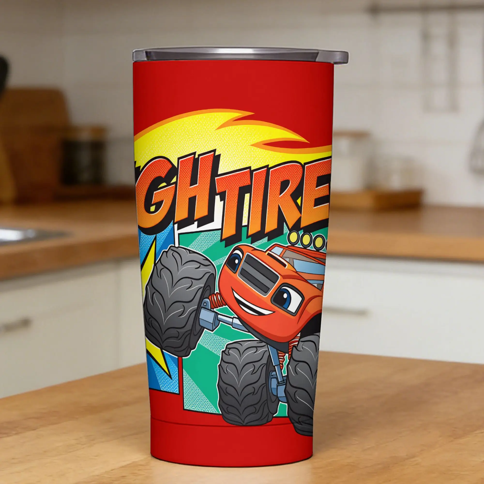 B-Blaze and the Monster M-Machines Tumbler  Beach Large Capacity Thermal Mug Keep Heat Hot Drinks Milk Tea Water Bottle,