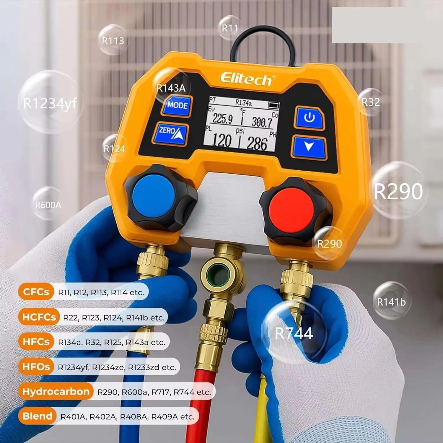 DMG-4B/MS-100plus Electronic Pressure Gauge Snow Refrigerant Digital Fluorine Adding Gauge for Measuring Pressure