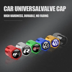 4Pcs Metal Car Wheel Tire Air Valve Dust Caps Rim Accessories For Volkswagen VW GTI Golf Polo Tiguan Sagitar Rline Tharu Passat