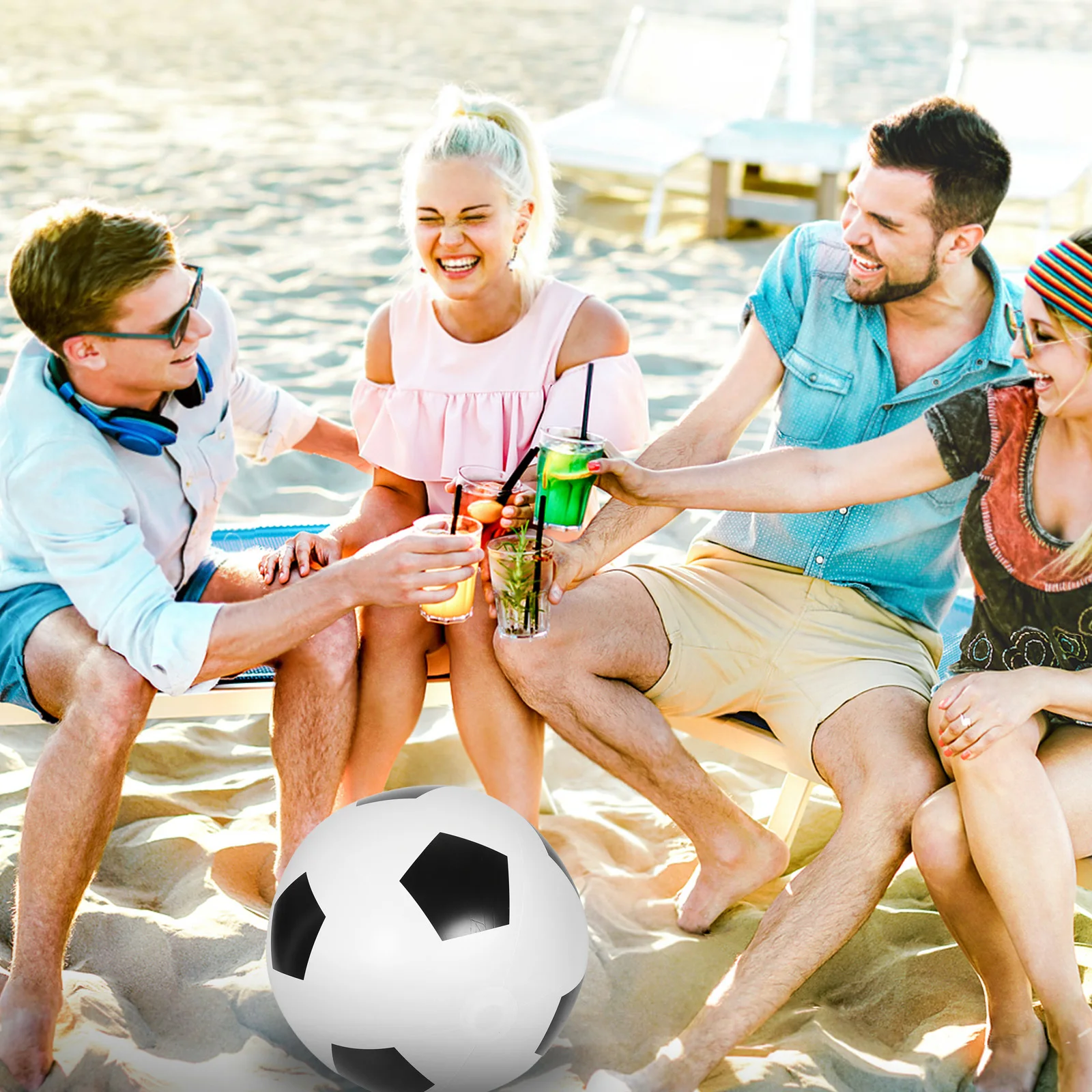 

Giant 60cm Inflatable PVC Football for Kids Outdoor Beach Pool Water Games Family Fun Portable Giant Inflatable Football