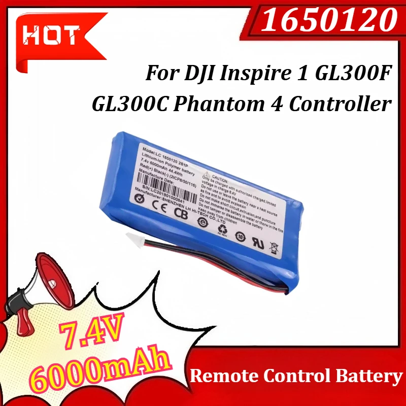 

1650120 7.4V 6000mAh 2S1P for DJI Inspire 1 GL300F GL300C Phantom 4 Controller Remote Control Battery