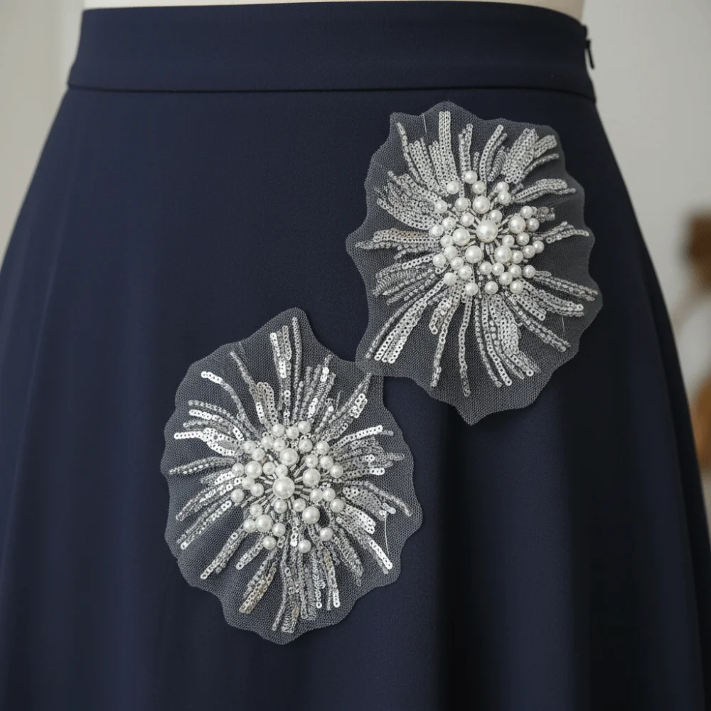 

Shape Beads Applique Medium-Sized Handmade Beaded Embroidery Applique Delicate Fashion Clothing Applique Wedding Dresses