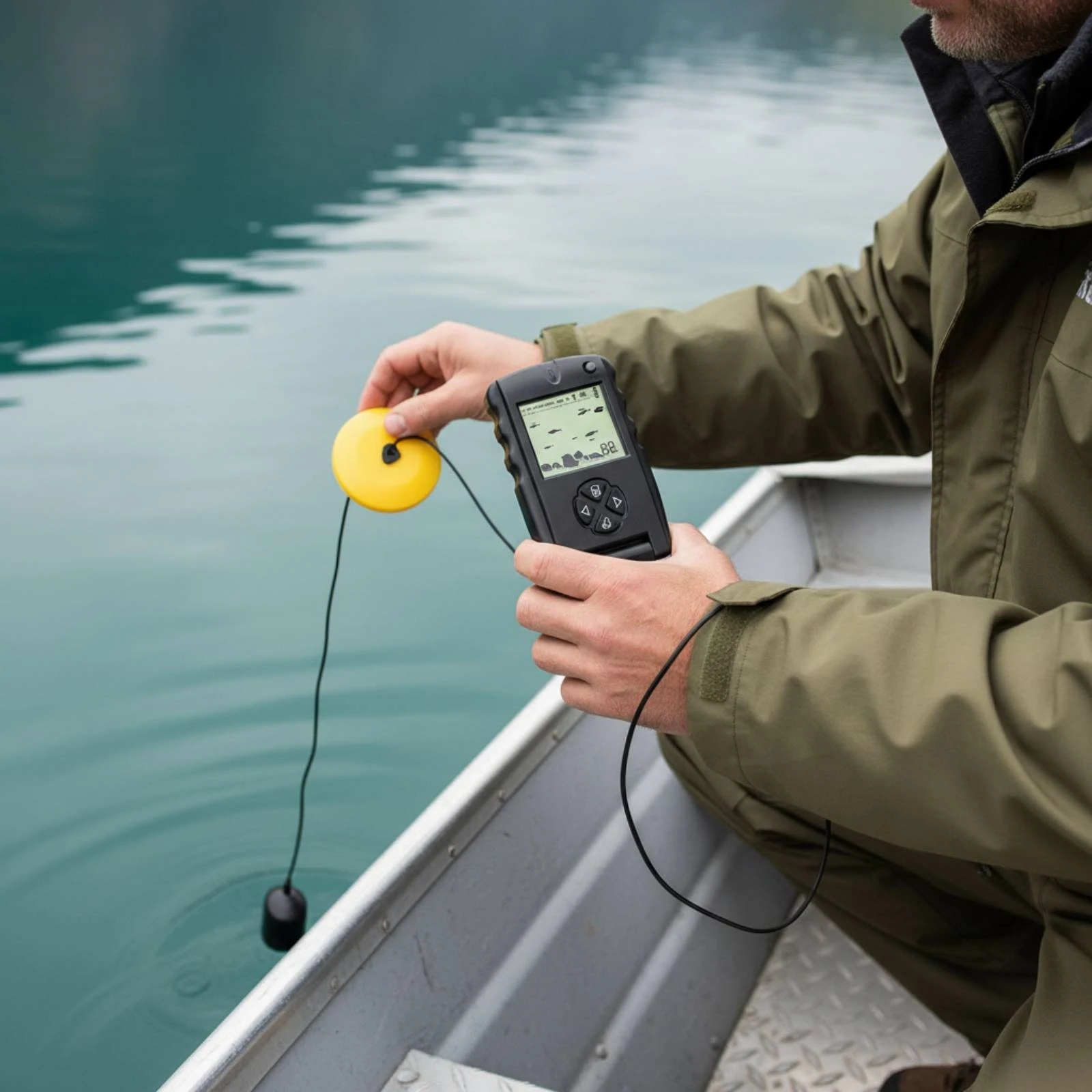 

Wired Angling Target Detector Sound Notification Echo-Sounding Angling Target Detector Fishing Gear Color Screen Electronic