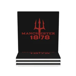 Devils Of Manchester, Manchester Is Red, Glory Glory United Coaster Ceramics Heat Resistant Mat Table Dinner Table Coffee Mat